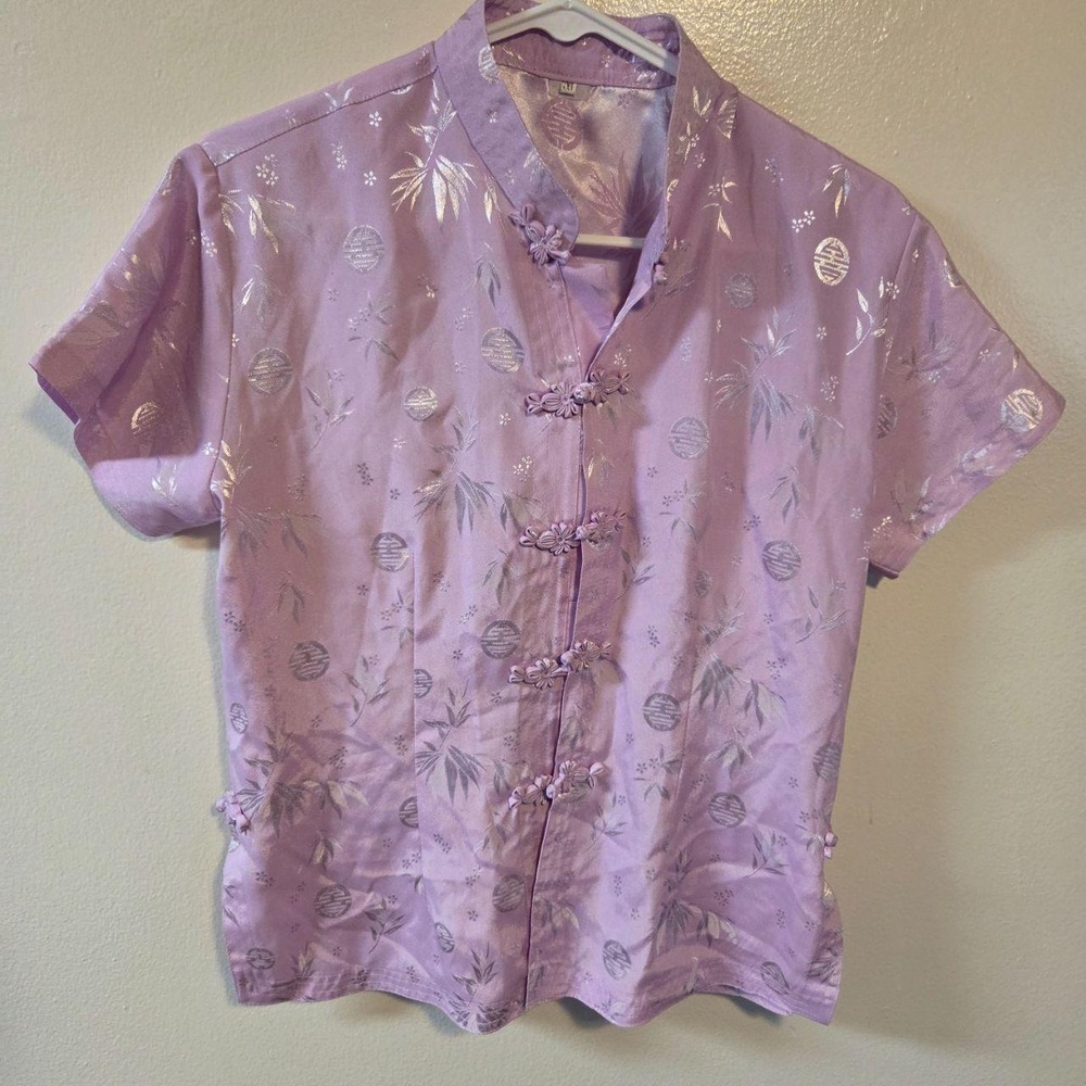 GORGEOUS pastel lavender / lilac traditional Chinese cheongsam qipao blouse